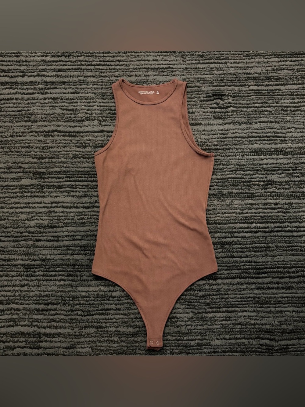 Abercrombie & Fitch Soft A&F Ribbed High Neck Sleeveless Thong Bodysuit
